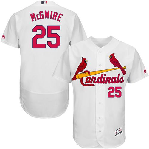 Cardinals #25 Mark McGwire White Flexbase Authentic Collection Stitched MLB Jersey - Click Image to Close